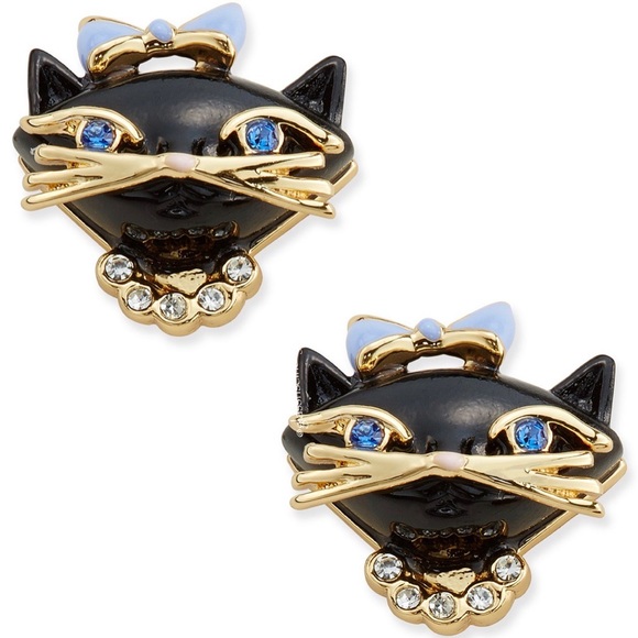 kate spade Jewelry - Kate Spade Black Cat Stud Earrings